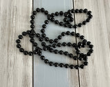 Fantastic Longer Length Vintage Beaded Necklace w Black Plastic Beads