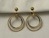 Avon Vintage Clip On Earrings Gold Tone Hoop Dangles Cute!