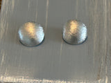 Crown Trifari Beautiful Brushed Silver Tone Vintage Clip On Earrings