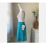 NWT Bagatelle Sz 10 Vintage Turquoise Blue Leather Suede Skirt