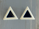 These are Cool!  Retro Enamel Metal Triangle Pierced Earrings