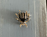 Cute as a Bug! Fantastic Vintage Rhinestone & Enamel Beetle Brooch