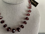 NWT! Cookie Lee Vintage Chain & Crystal Necklace Ombre & Graduated Purple Beads