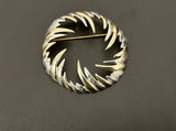 Sarah Coventry Vintage Two Tone Brooch Fire & Ice Silver & Gold Tone Metal