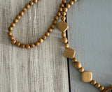 Groovy Vintage Beaded Necklace w Cool Wooden Beads