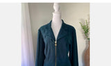 Dawn Joy Sz 11 / 12 SO COOL VINTAGE MICROSUEDE MICROFIBER JACKET BLAZER GREEN