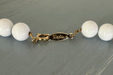 Napier Fabulous Vintage Beaded Necklace White & Gold Tone Beads
