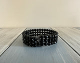 Fabulous Vintage Wire Cuff Bracelet w Black Faceted Beads