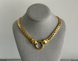 Magnificent Vintage Statement Necklace Chunky Chain Leopard / Panther Heads