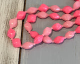 Funtastic Vintage Long Beaded Necklace Plastic Beads in Barbie Pinks