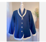 Roaman's 20W ? Fantastic Vintage Blazer Jacket Royal Blue & White