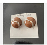 Awesome Vintage Pierced Earrings Silver Tone w Brown Enamel Anthony Eric