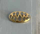 Fantastic Monet Vintage Brooch Shiny Gold Tone Oval