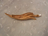 Beautiful Vintage Napier Brooch Gold Tone Long Leaves / Sea Grass