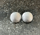 Crown Trifari Beautiful Brushed Silver Tone Vintage Clip On Earrings