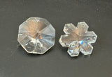 Two Glass Crystal Faceted Vintage Pendants Beautiful Snowflake & Octagon