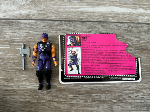 G.I. Joe Dice Cobra Bo-Staff Ninja Figure 1991 Vintage Hasbro Awesome!