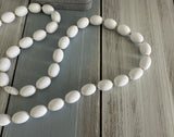 Vintage Fantastic Longer Length White & Gold Tone Beaded Necklace