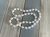 Vintage Fantastic Longer Length White & Gold Tone Beaded Necklace