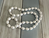 Vintage Fantastic Longer Length White & Gold Tone Beaded Necklace