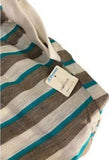 NWT Ginnis Girl Adorable Vintage Knit Top Sz L Off White Beige & Teal Striped