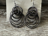 Lia Sophia Voltage Dangle Pierced Earrings Multiple Black Sparkly Hoops