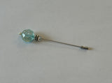 Beautiful Vintage Hat Pin Stickpin Silver Tone Rhinestones & Faceted Beads