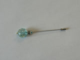 Beautiful Vintage Hat Pin Stickpin Silver Tone Rhinestones & Faceted Beads