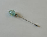 Beautiful Vintage Hat Pin Stickpin Silver Tone Rhinestones & Faceted Beads