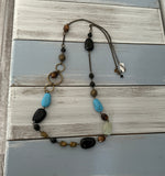 Lia Sophia Longer Length Chain Necklace w Assorted Chunky Beads