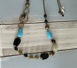 Lia Sophia Longer Length Chain Necklace w Assorted Chunky Beads