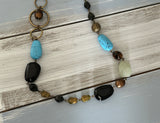Lia Sophia Longer Length Chain Necklace w Assorted Chunky Beads