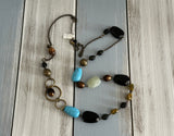 Lia Sophia Longer Length Chain Necklace w Assorted Chunky Beads