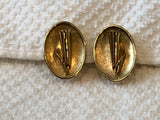 Remarkable Sarah Coventry Brushed & Shiny Gold Tone Vintage Clip On Earrings