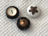 Set of 5 Vintage Buttons Frig  (or Office) Magnets. Beautiful!!
