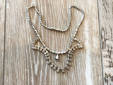 Stunning Vintage Rhinestone Jewelry Set Necklace & Screw Back Earrings