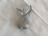 Really Fantastic Emmons Vintage Pear Brooch Brushed Silver Tone Metal