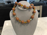 Joan Rivers Amazing Beaded Necklace Leopard Chunky & AB Amber Glass Beads