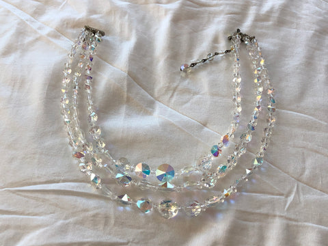 GLAM to the MAX!! Vintage Crystal Multi Strand Necklace