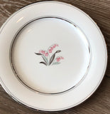 4 Vintage Beautiful Noritake Crest Salad Dessert Plates 5421 Pink Lily of the Valley