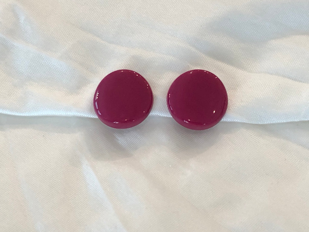 Fantastic & Fun Fucshia Vintage Clip On Earrings  Plum Purple Pink