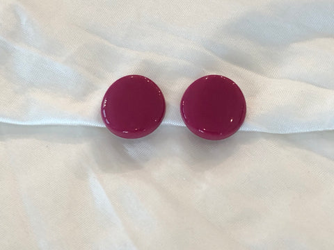 Fantastic & Fun Fucshia Vintage Clip On Earrings  Plum Purple Pink