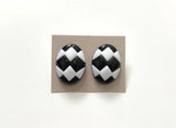 Sunsations Fun Vintage Avon Black & White Pierced Earrings