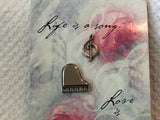 Fabulous Set of 2 Tie / Lapel Tac Pins Piano & Musical Note Clef Hallmark Vintage