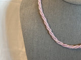 Fantastic Vintage Beaded Necklace Twisted Multi Strand of Pearled Purple Beads