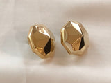 FABulous Vintage Pierced Earrings Faceted Gold Tone Metal Pointed Domes
