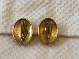 Remarkable Sarah Coventry Brushed & Shiny Gold Tone Vintage Clip On Earrings