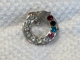 Stunning Vintage Van Dell Sterling Silver Wreath Brooch w Sparkly Rhinestones