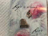 Fabulous Set of 2 Tie / Lapel Tac Pins Piano & Musical Note Clef Hallmark Vintage