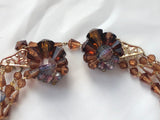 Stunning Germany Set Cluster Clip On Earrings & Multi Strand Beaded Necklace